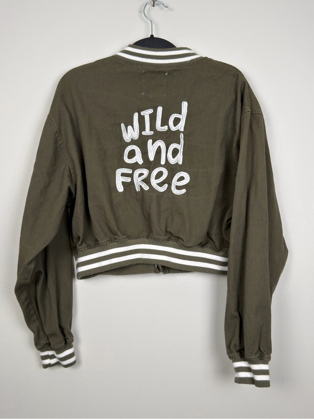 Wild and Free Olive Green Cropped Jacket - Women
